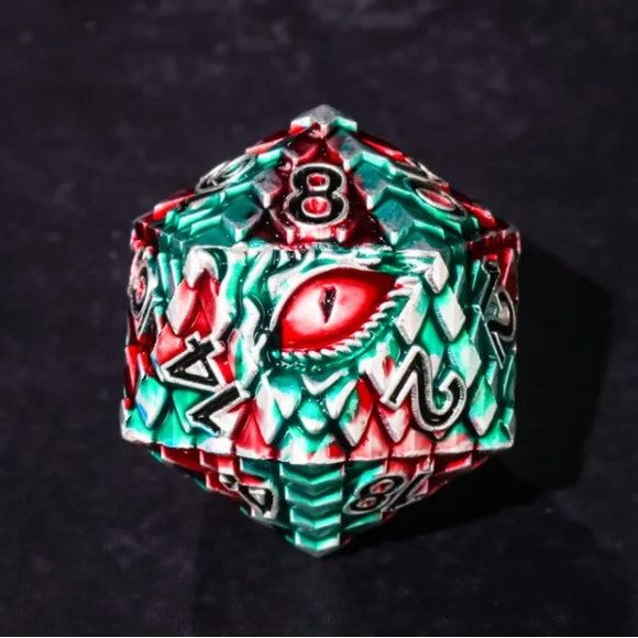 Galactic Dice Premium Dice Sets - Green & Red Dragon Set of 7 Dice with Tin | Galactic Toys & Collectibles