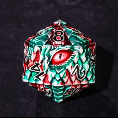 Galactic Dice Premium Dice Sets - Green & Red Dragon Set of 7 Dice with Tin | Galactic Toys & Collectibles