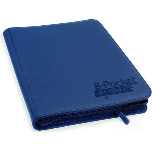 Ultimate Guard 8 Pocket Zipfolio Xenoskin Card Binder, Dark Blue | Galactic Toys & Collectibles