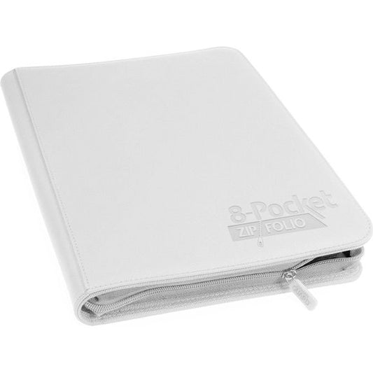 Ultimate Guard 8 Pocket Zipfolio Xenoskin Card Binder, White | Galactic Toys & Collectibles